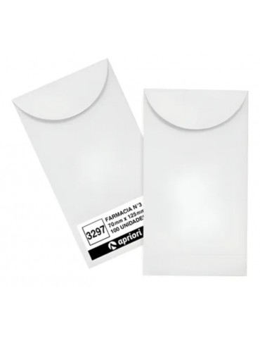 SOBRE FARMACIA Nº 3B 125X70MM X100